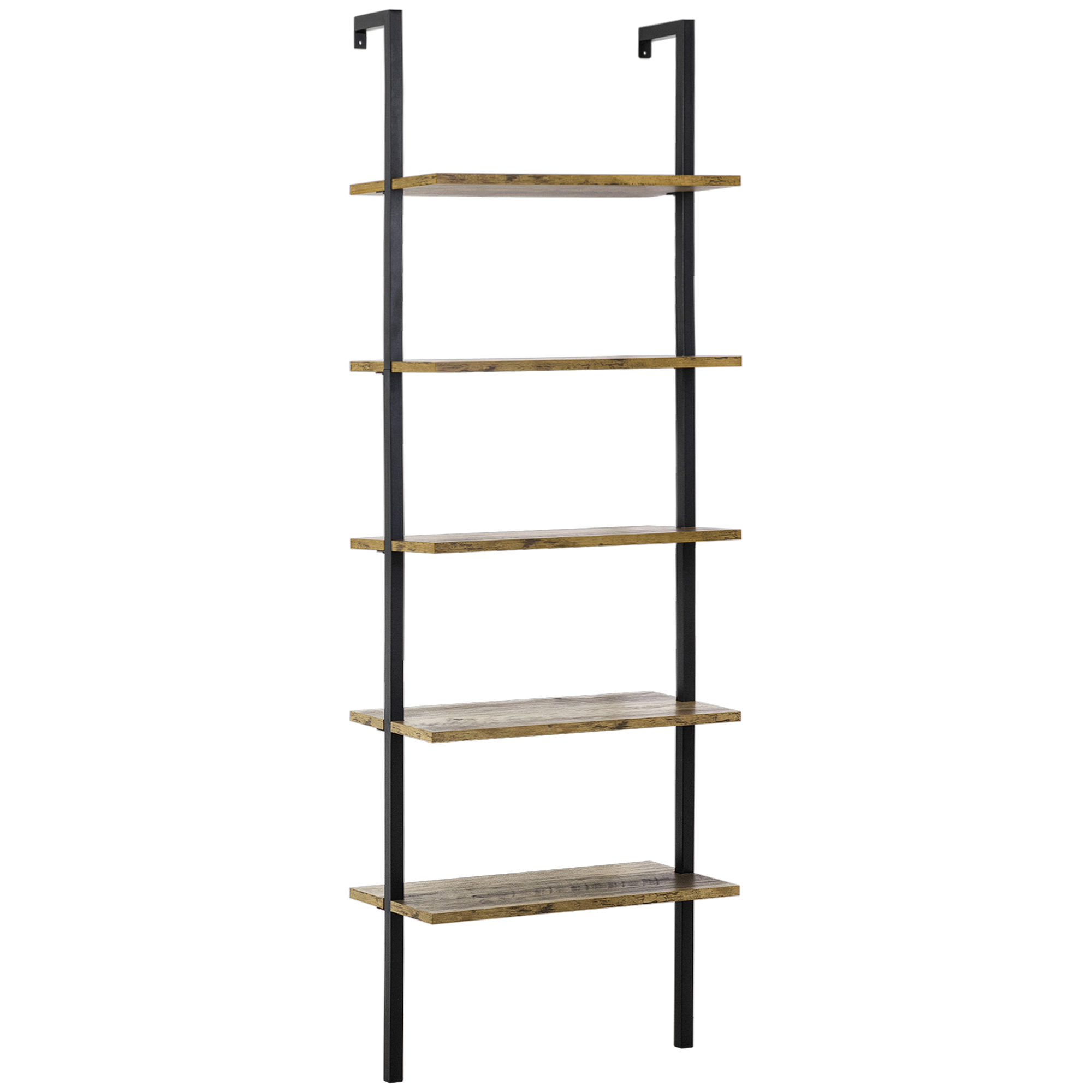 HOMCOM Wandregal 5 Regale im industriellen Stil, Wandregal aus Holz und Met günstig online kaufen