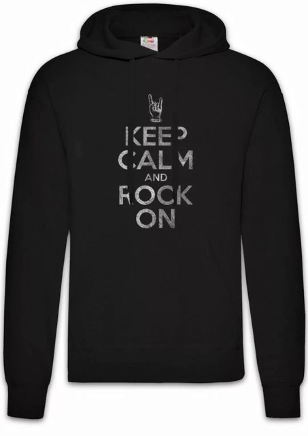 Urban Backwoods Hoodie Keep Calm And Rock On Herren Hoodie Heavy Metal Hard günstig online kaufen