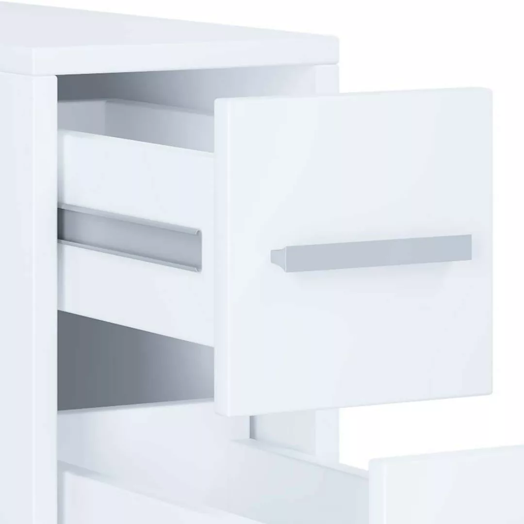 Unterschrank Weiß schmal mit zwei Schubladen 20 cm breit günstig online kaufen