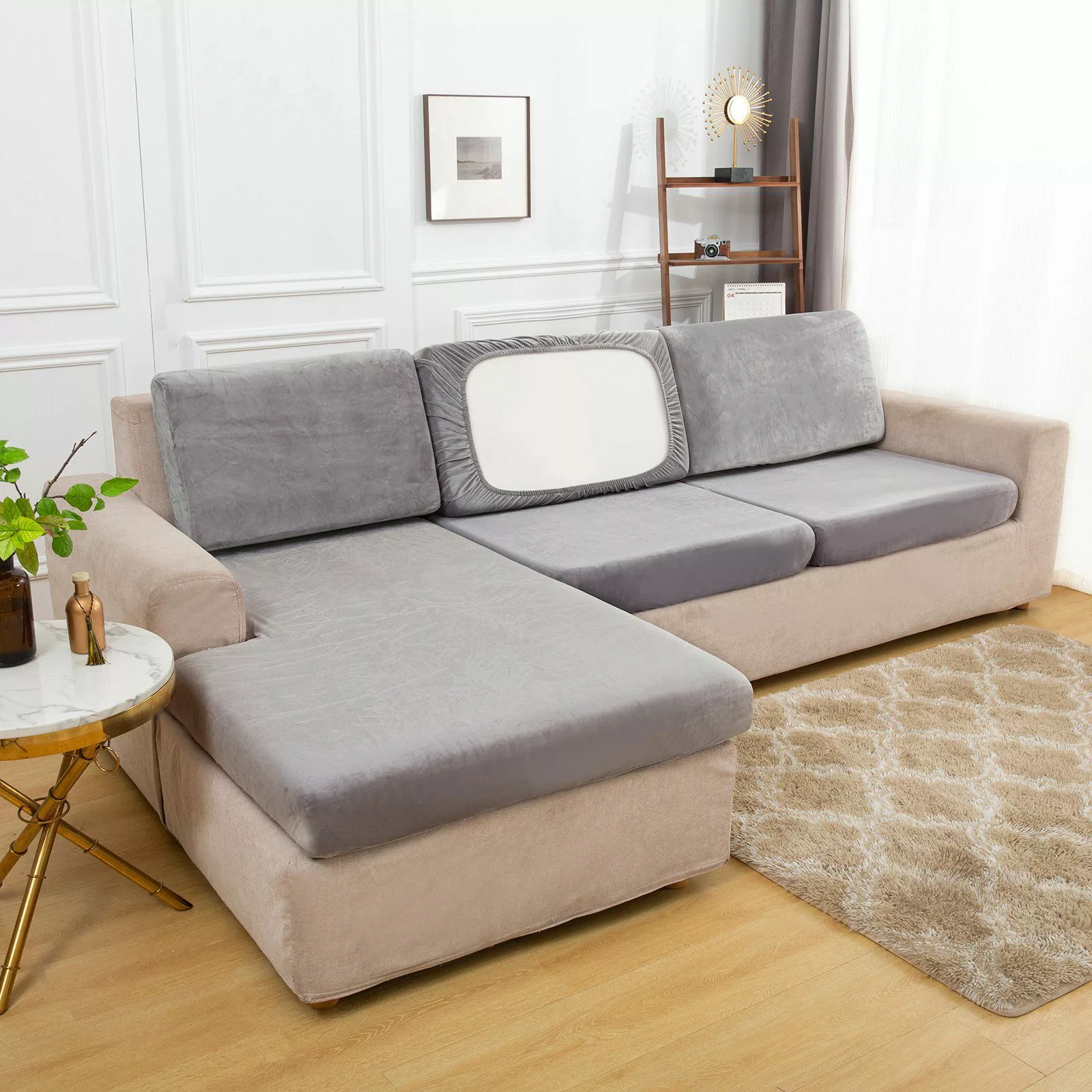 Rosnek Sofahusse Stretch, Samt, mit elastischer günstig online kaufen