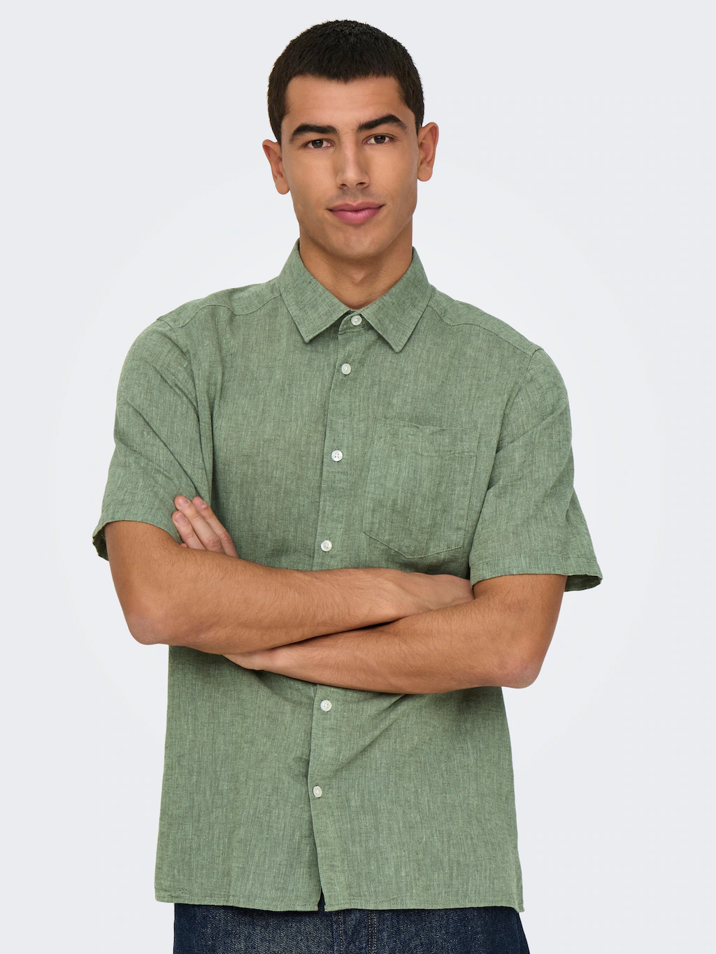 ONLY & SONS Kurzarmhemd "ONSCAIDEN LIFE REG SS 1 PKT SHIRT" günstig online kaufen