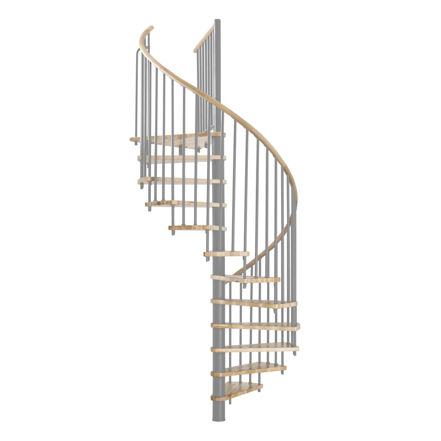 Minka Spindeltreppe Spiral Wood Eiche Grau Ø 160 cm Geschosshöhe bis 305,5 günstig online kaufen