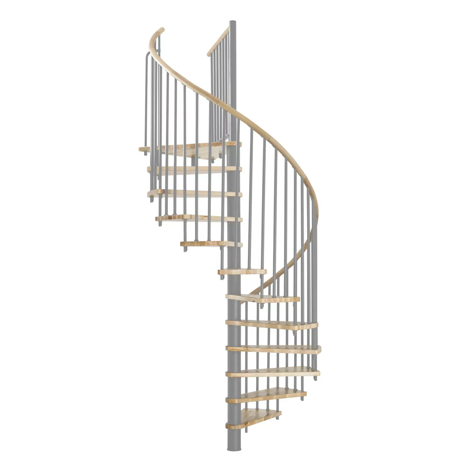 Minka Spindeltreppe Spiral Wood Eiche Grau Ø 140 cm Geschosshöhe bis 305,5 günstig online kaufen