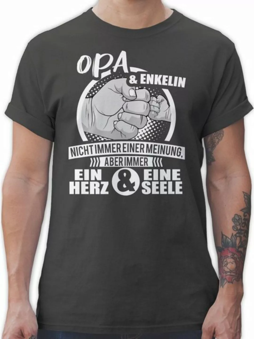 Shirtracer T-Shirt Opa & Enkelin Immer ein Herz & eine Seele - Opa Geschenk günstig online kaufen