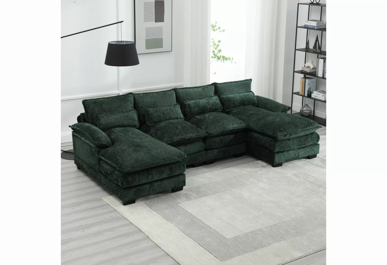 HAUSS SPOLE Ecksofa 4-Sitzer-Schlafsofa Big Sofa Sitzgruppe mit 4 Lendenkis günstig online kaufen