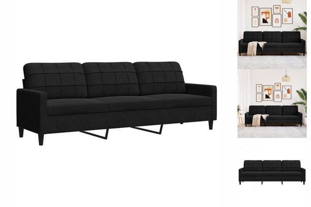 vidaXL Sofa Sofa/ 2-Sitzer/ 3-Sitzer Samt, 210 cm, Schwarz günstig online kaufen