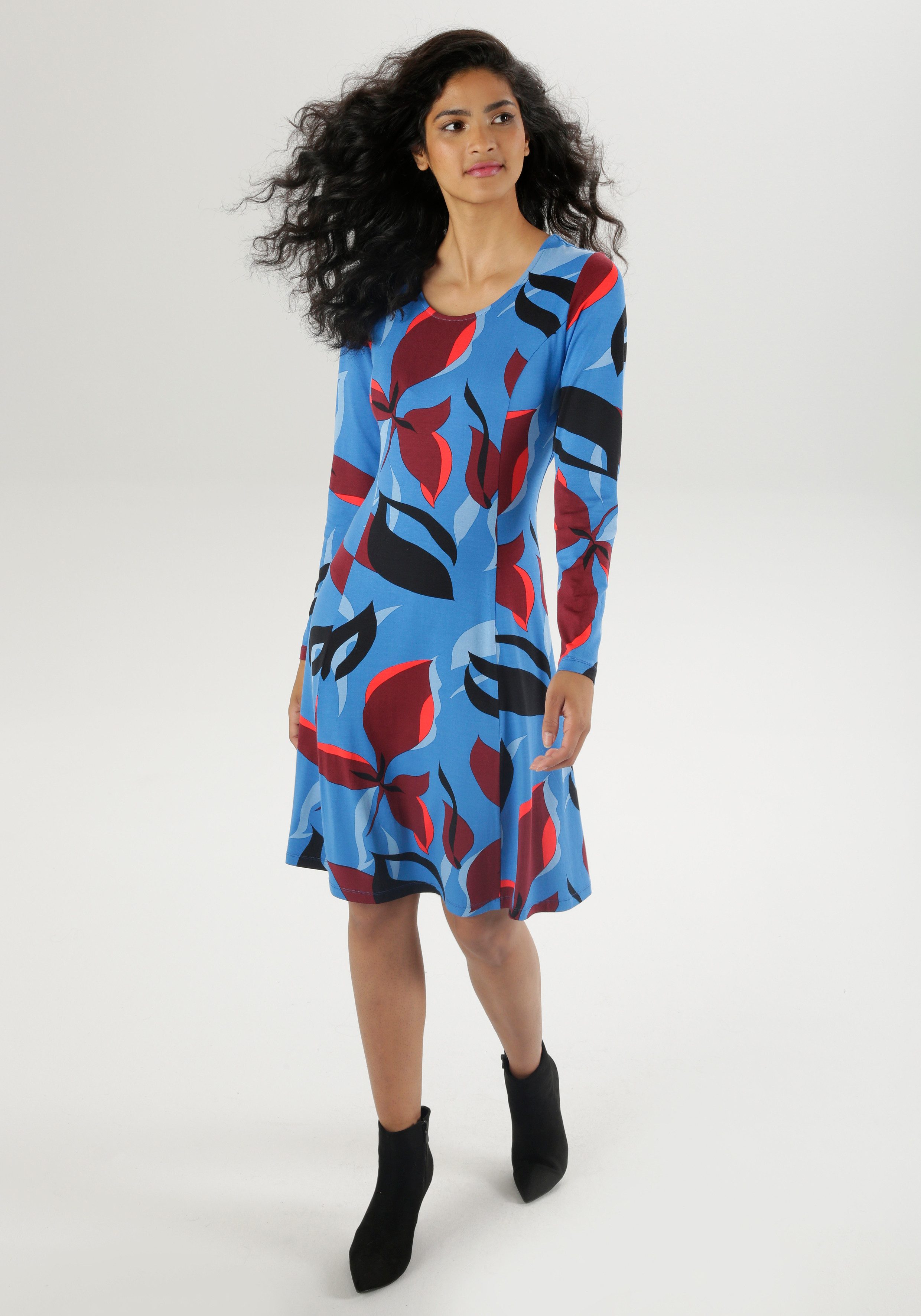 Aniston SELECTED Jerseykleid, in leichter A-Linien-Form günstig online kaufen