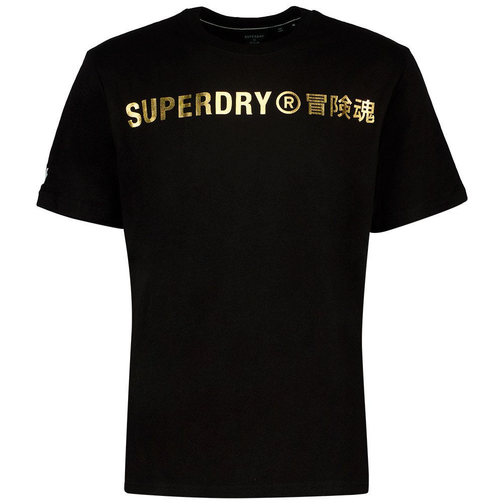 Superdry Corporate Logo Foil Kurzärmeliges T-shirt M Black / Gold günstig online kaufen