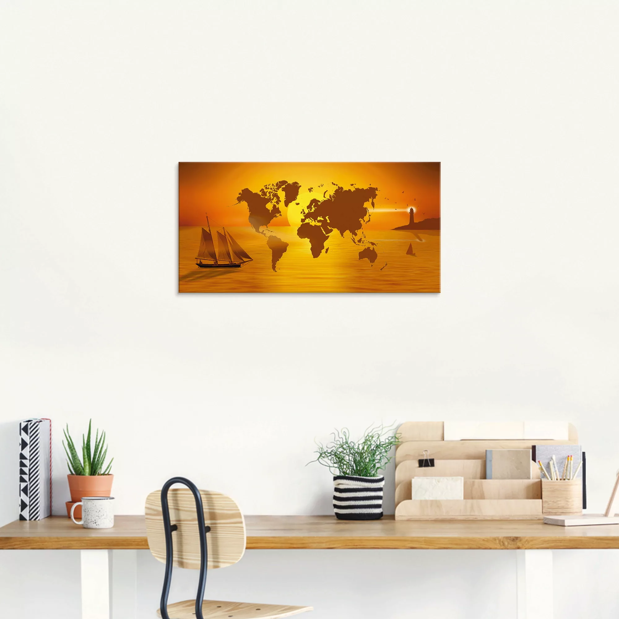 Artland Glasbild "Weltumsegelung", Landkarten, (1 St.), in verschiedenen Gr günstig online kaufen