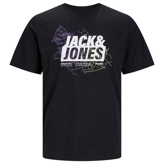 Jack & Jones Rundhalsshirt Jack&Jones XXL T-Shirt schwarz Logoprint JCOMAP günstig online kaufen