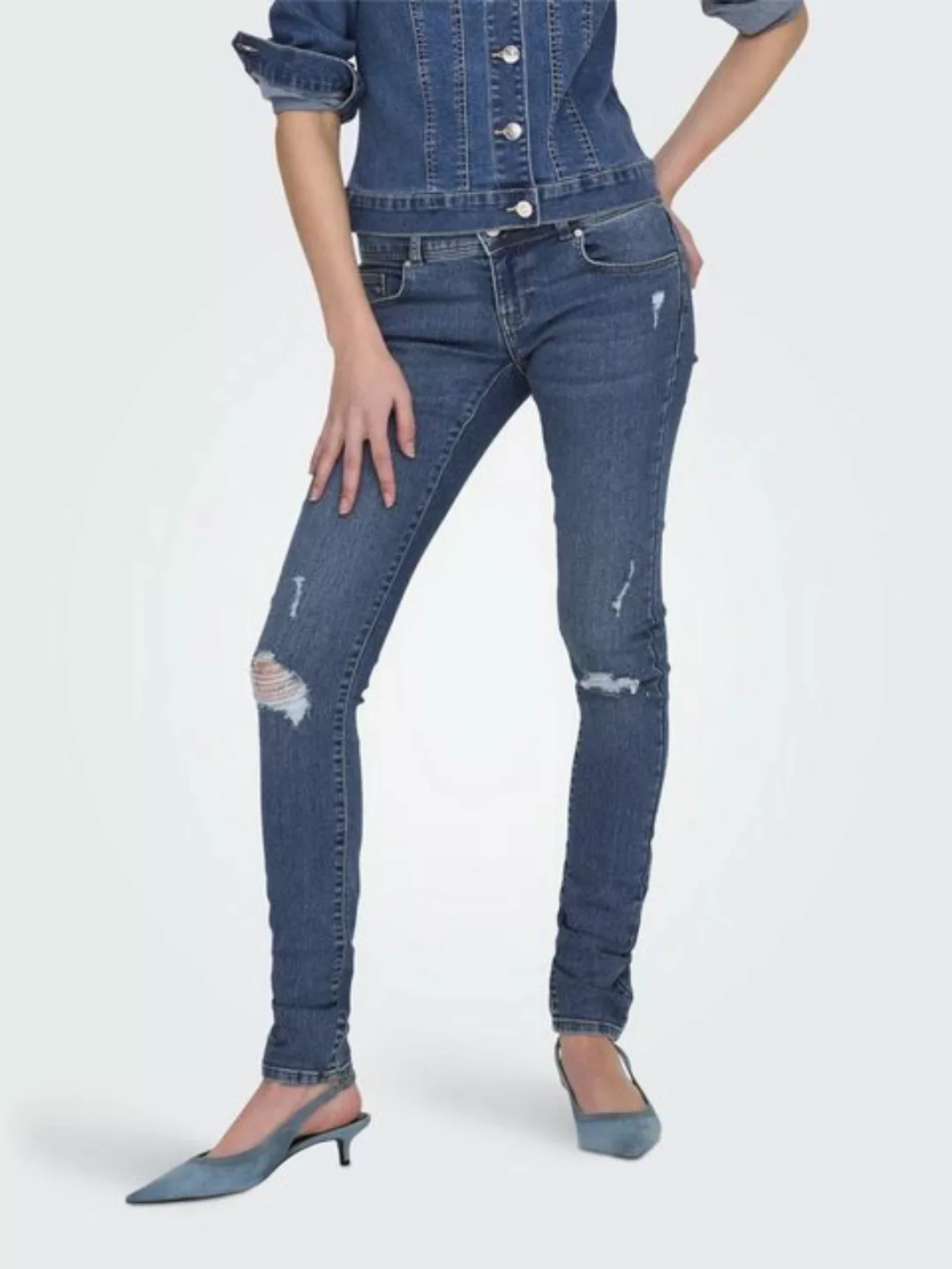 ONLY Skinny-fit-Jeans ONLANEMONE MID SK VIS BUT DES DNM PIM günstig online kaufen