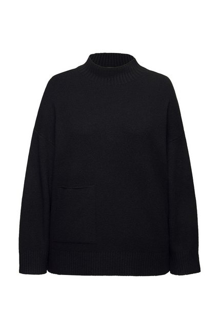 Ulla Popken Strickpullover Pullover Oversized Stehkragen Langarm Tasche günstig online kaufen