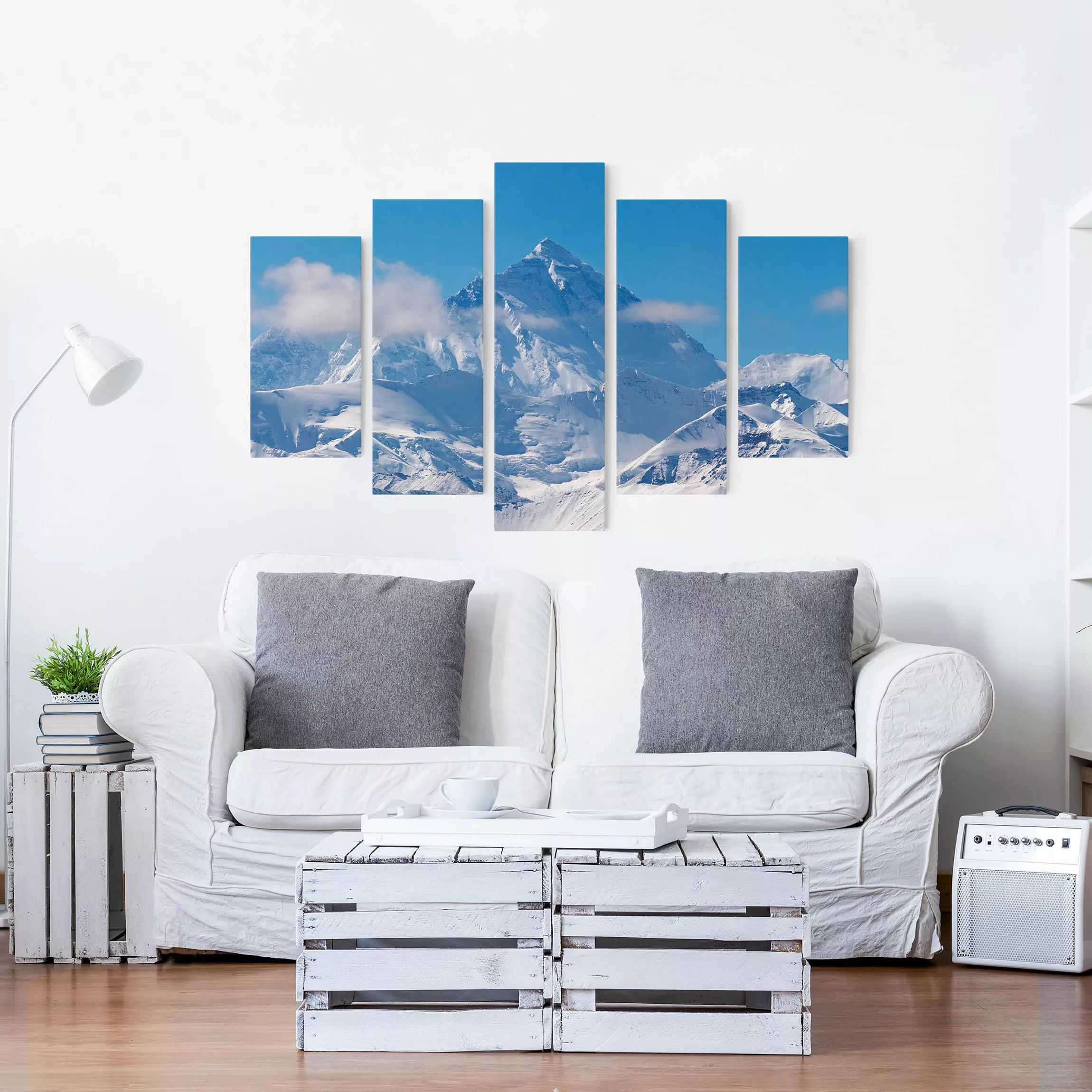 5-teiliges Leinwandbild - Querformat Mount Everest günstig online kaufen