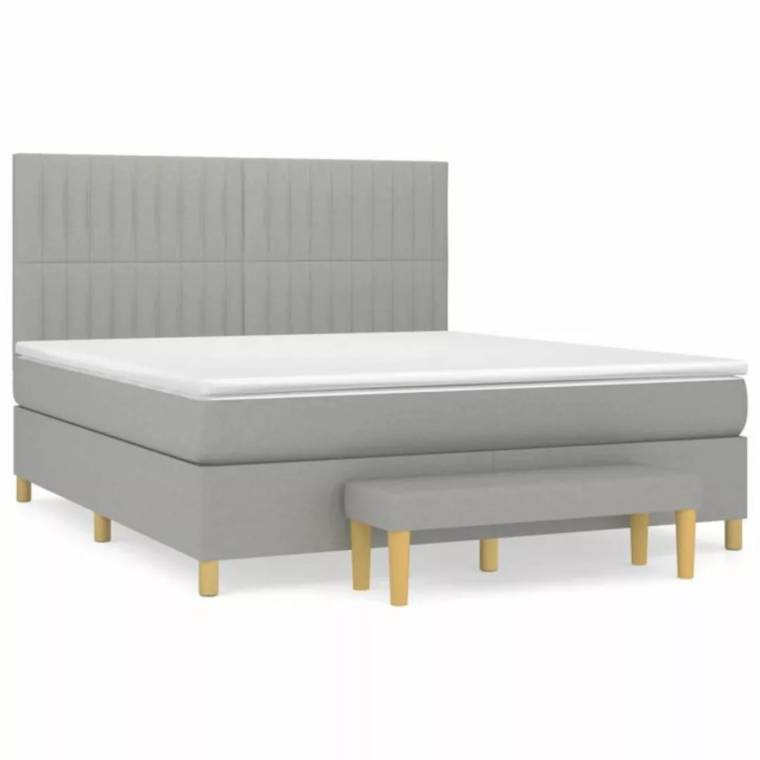 vidaXL Boxspringbett Boxspringbett mit Matratze Schwarz 180x200 cm Stoff Be günstig online kaufen