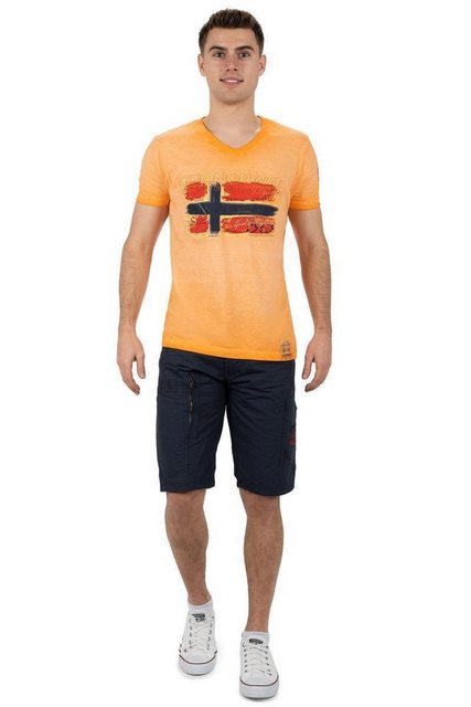 Geo Norway T-Shirt Casual Kurzarm Shirt bajoasis Men Orange L im Used Look günstig online kaufen