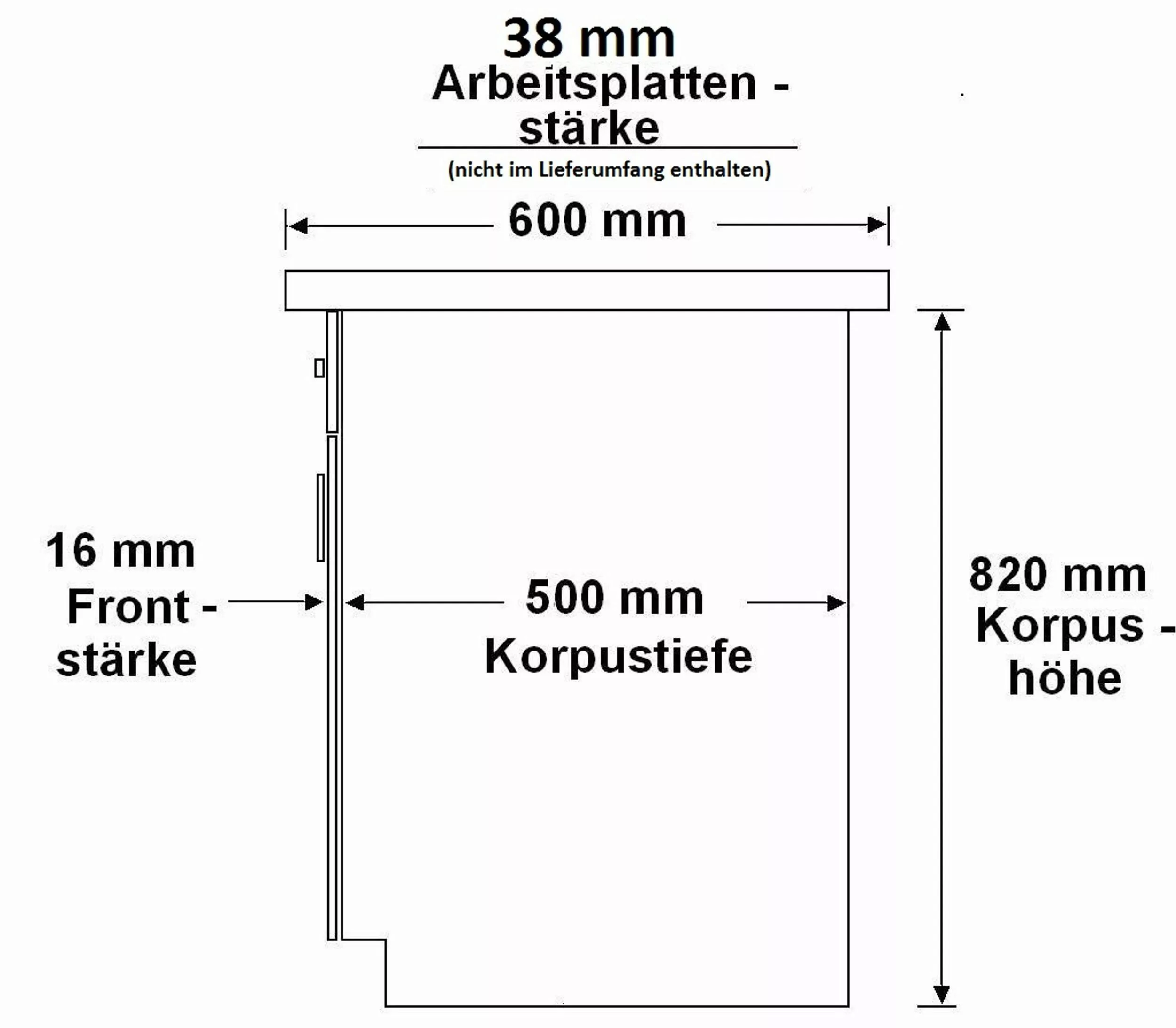 Küchen-Preisbombe Unterschrank Regal 15 cm Schwarz günstig online kaufen