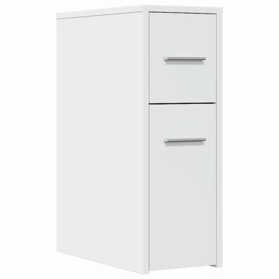 vidaXL Fächerschrank Badschrank Schmal mit Rollen Weiß Holzwerkstoff (1-St) günstig online kaufen