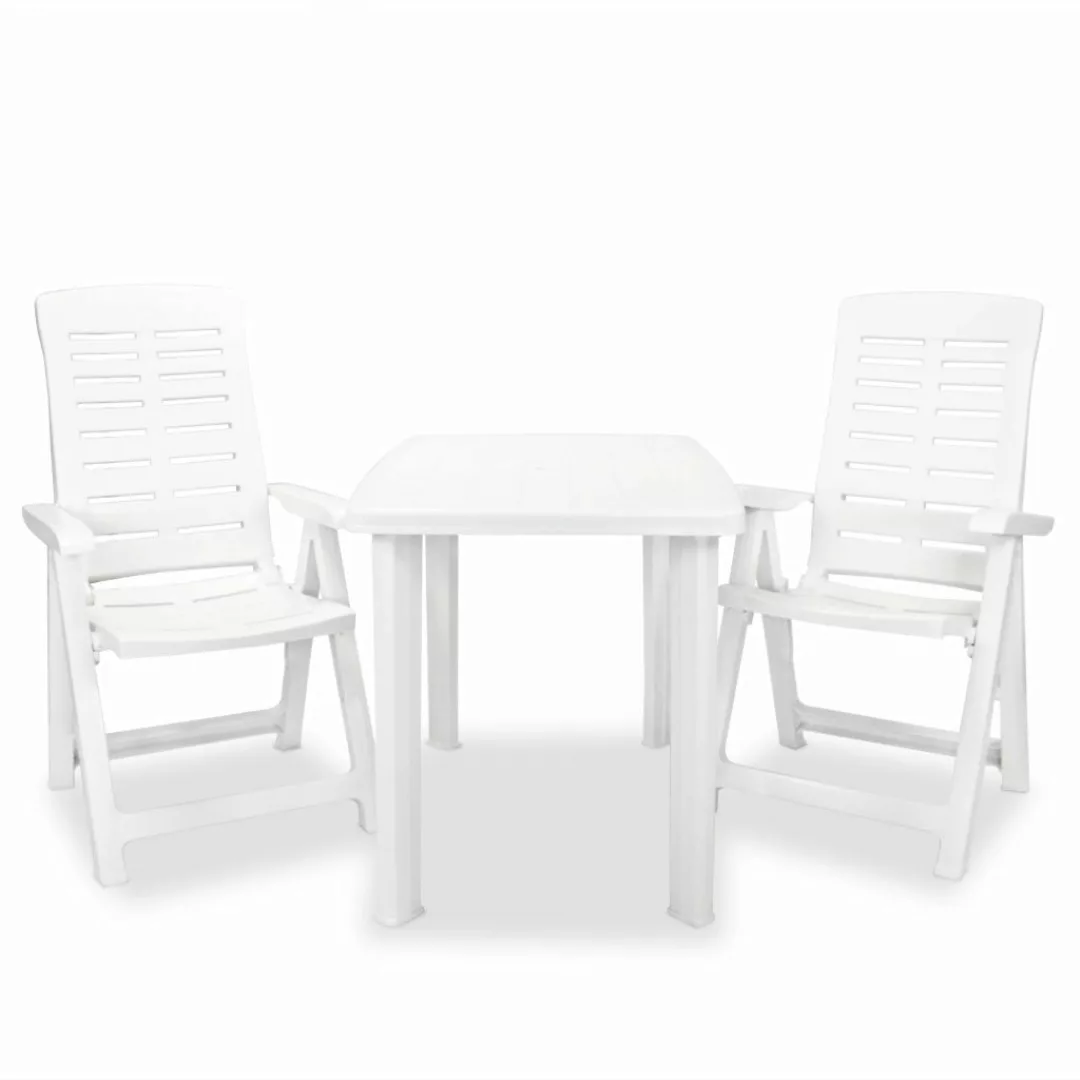 3-tlg. Bistro-set Kunststoff Weiß günstig online kaufen