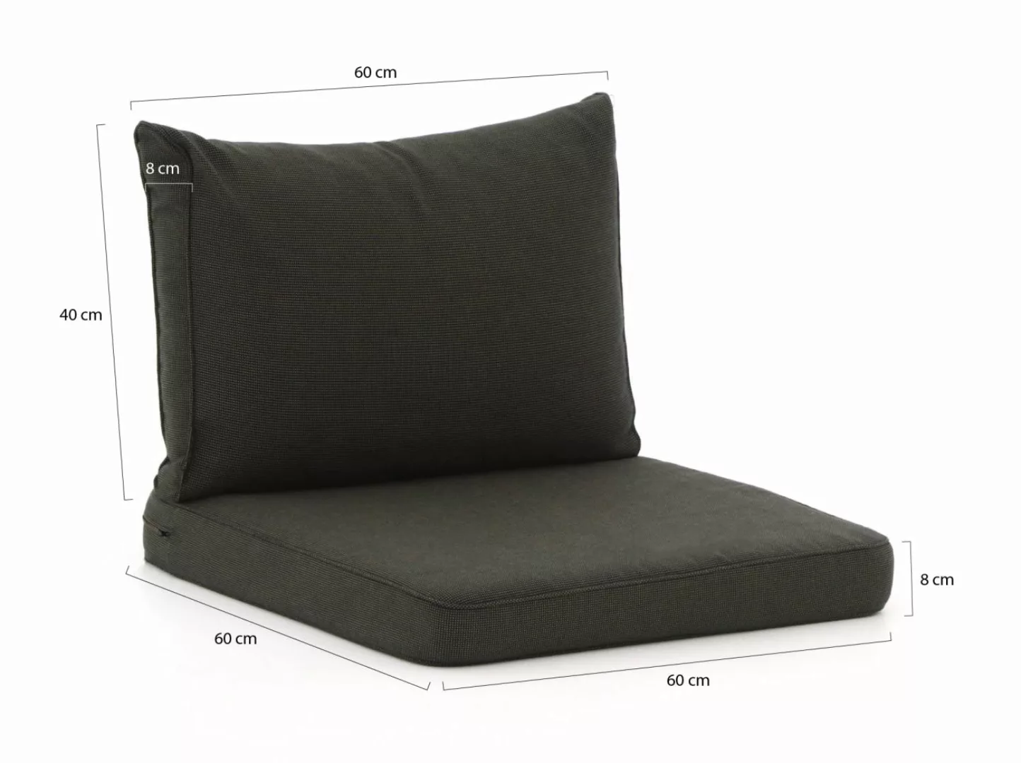 Madison Loungekissen Luxus Sitz 60x60 cm Rücken 60x40 cm günstig online kaufen