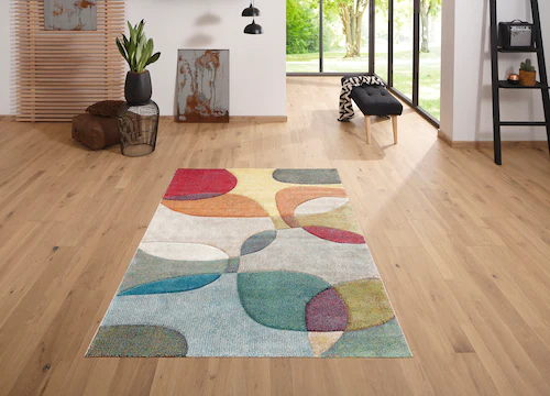 my home Teppich »Liva«, rechteckig, Hoch-Tief-Effekt, bunt günstig online kaufen