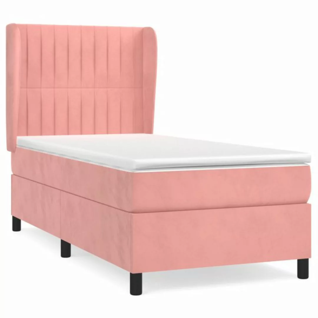 vidaXL Boxspringbett Boxspringbett mit Matratze Rosa 90x200 cm Samt Bett Be günstig online kaufen