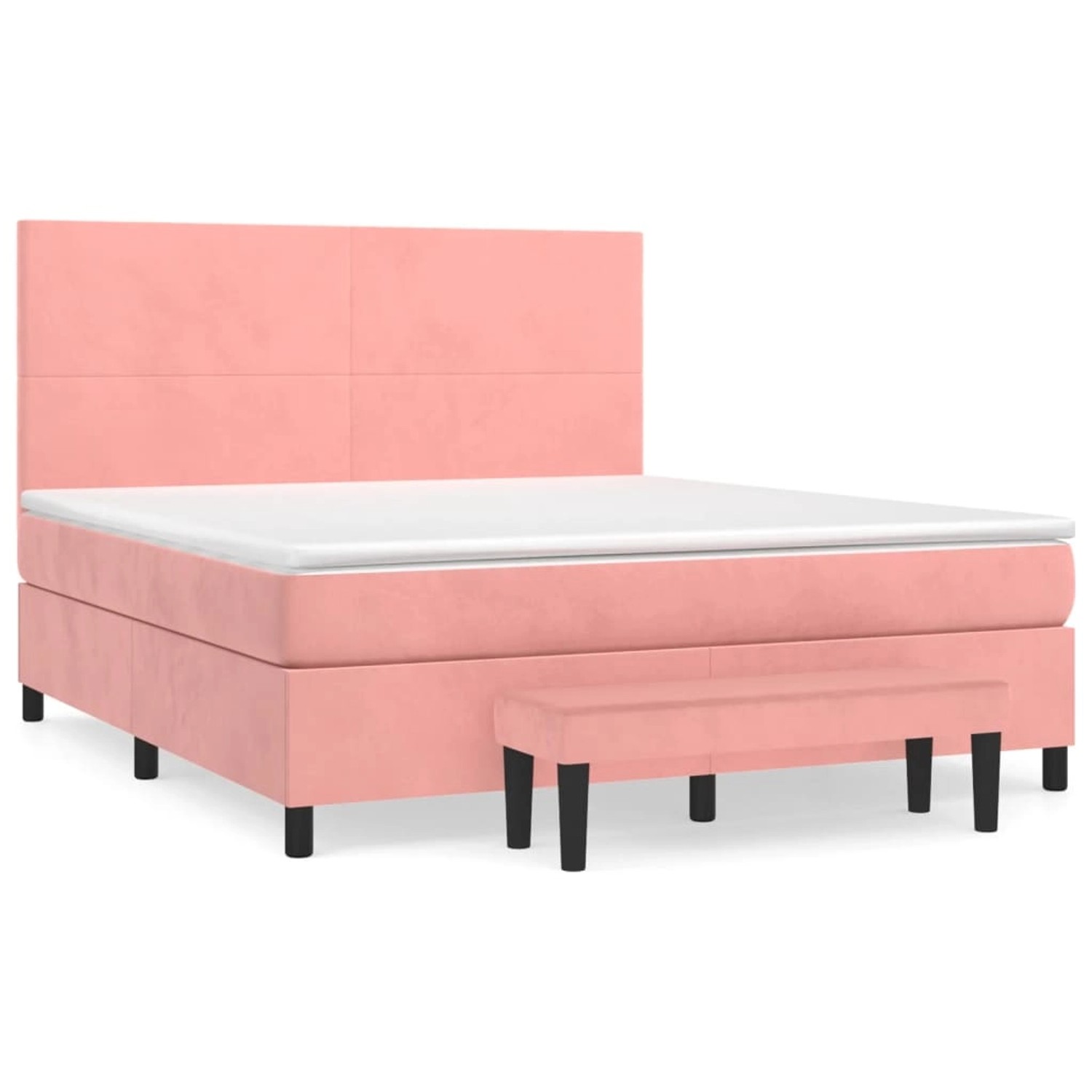 vidaXL Boxspringbett mit Matratze Rosa 180x200 cm Samt1350337 günstig online kaufen