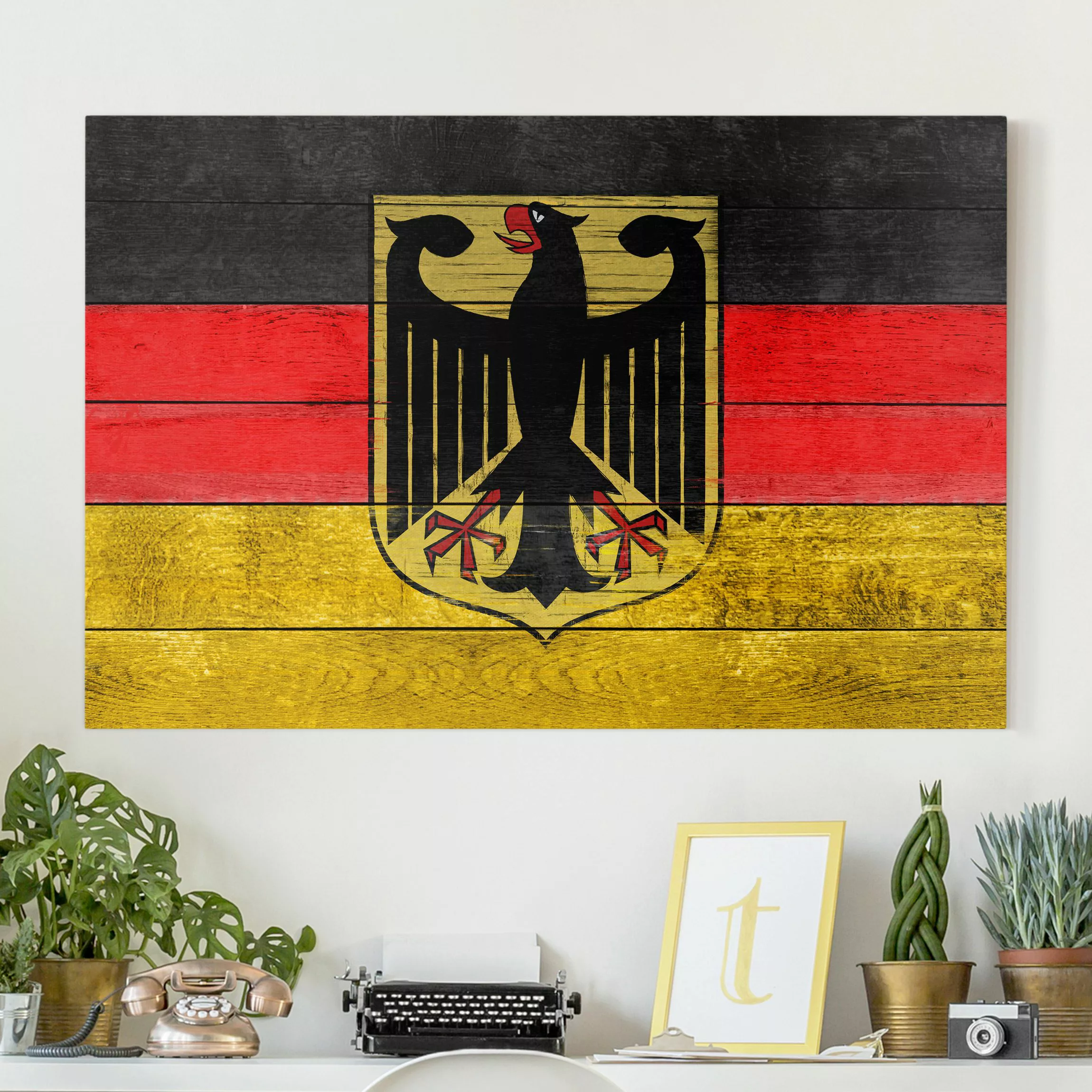 Leinwandbild - Querformat Germany Woodwall günstig online kaufen