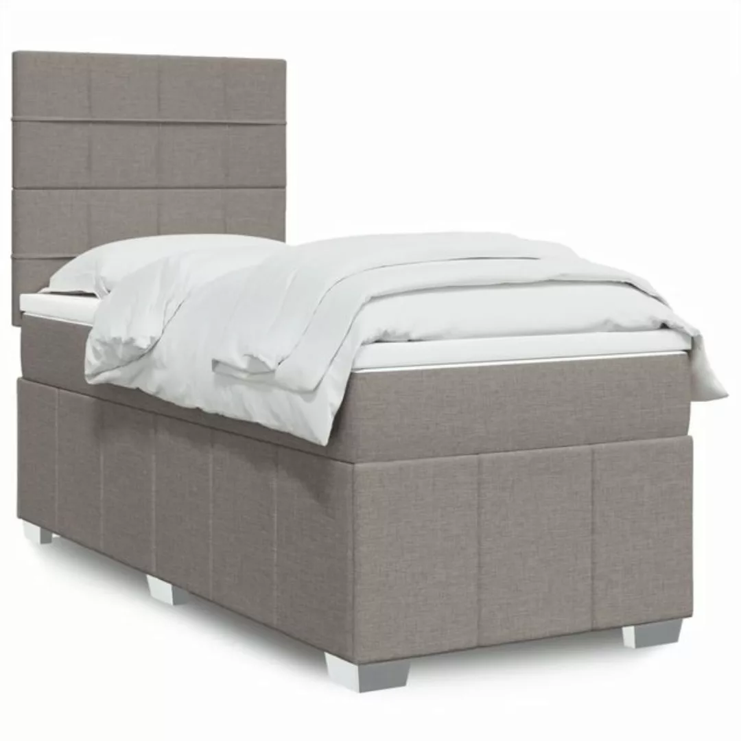 vidaXL Boxspringbett, Boxspringbett mit Matratze Taupe 90x190 cm Stoff günstig online kaufen