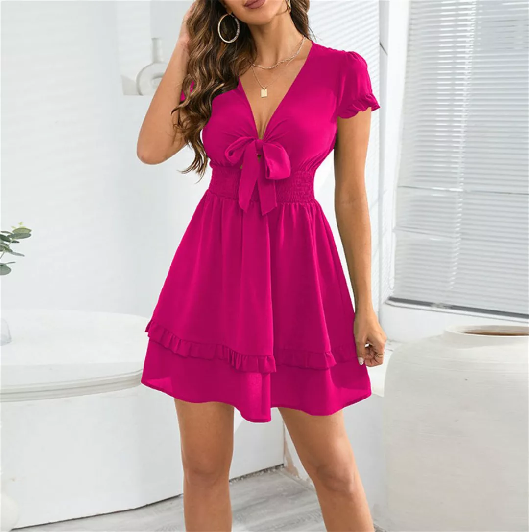 AFAZ New Trading UG Sommerkleid Kleid Damen Sommer Lang V-Ausschnitt Wickel günstig online kaufen