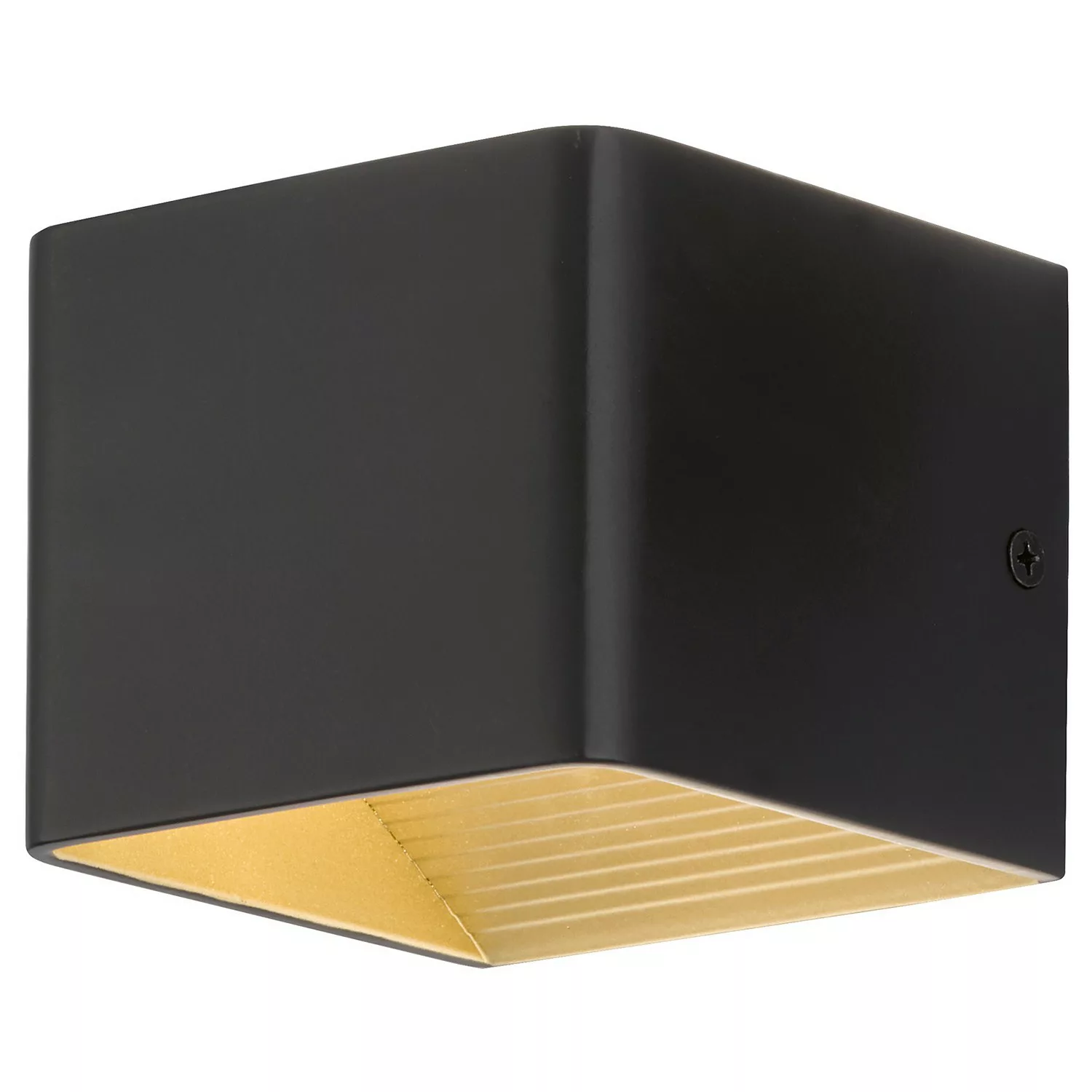 Fischer & Honsel LED-Wandleuchte Dan Schwarz/Gold 10 x 8 cm günstig online kaufen