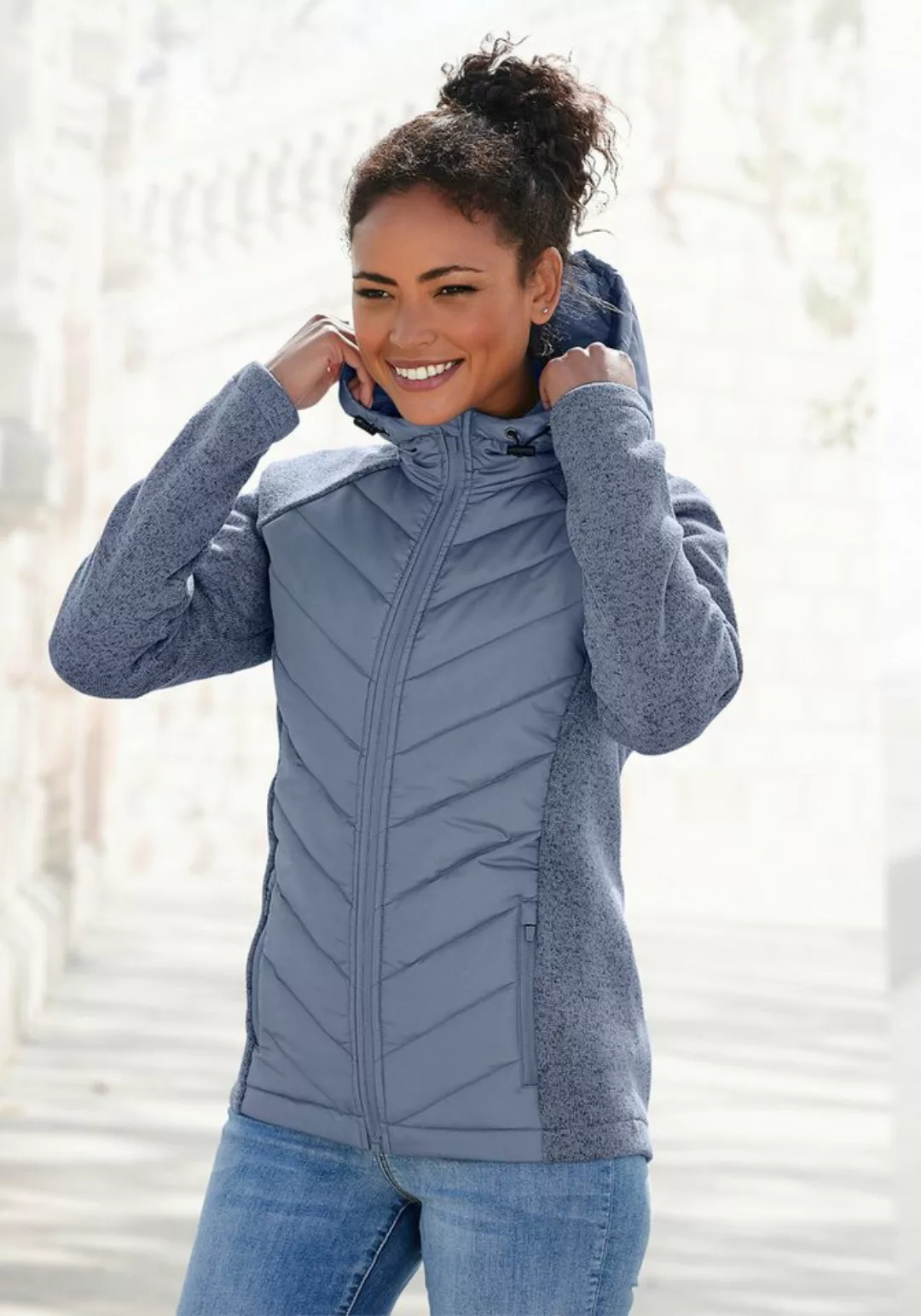 Vivance Steppjacke mit Strickfleece-Ärmeln günstig online kaufen