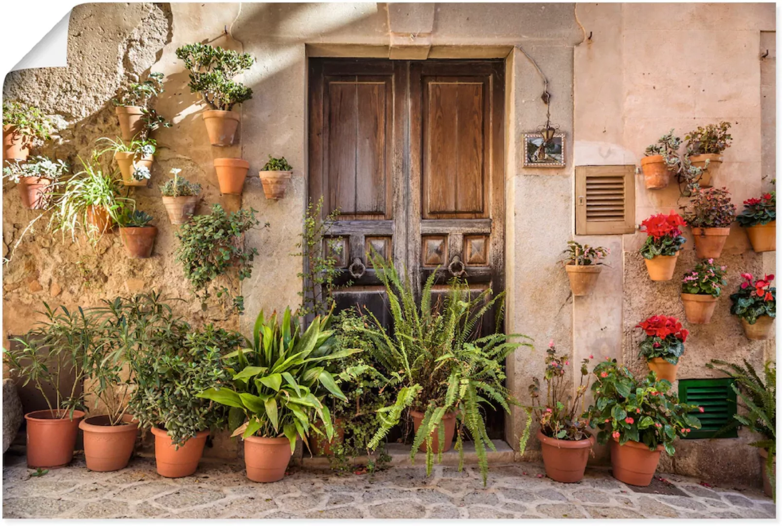 Artland Wandbild "Altstadtgasse Mallorca, Spanien", Pflanzenbilder, (1 St.) günstig online kaufen