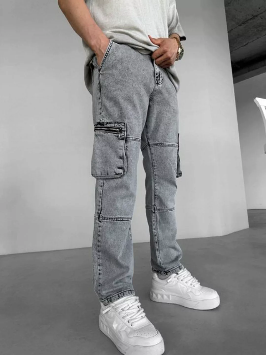 Abluka Bequeme Jeans RETRO CARGO JEANS GRAY günstig online kaufen