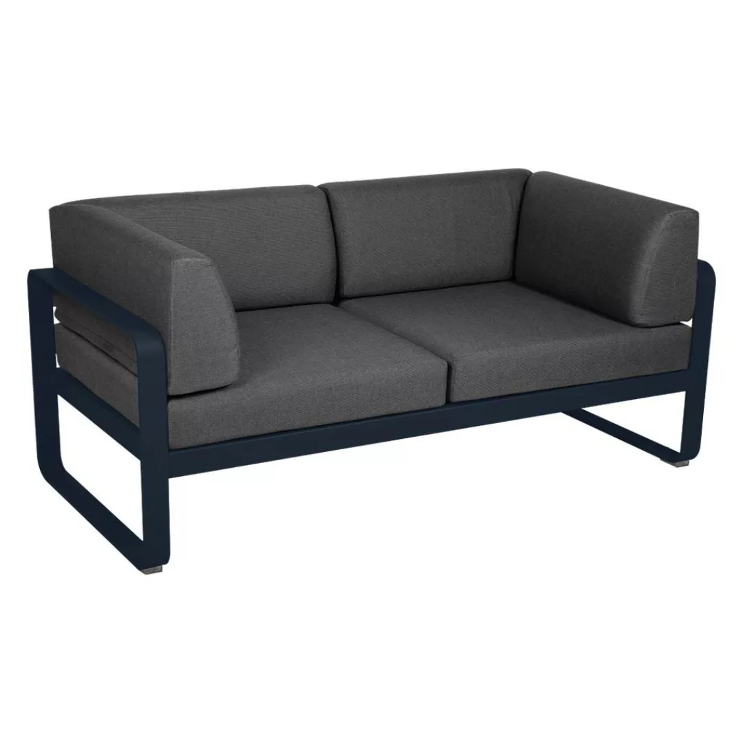 Bellevie 2-Sitzer Club Sofa 92 Abyssblau A3 Graphitgrau günstig online kaufen