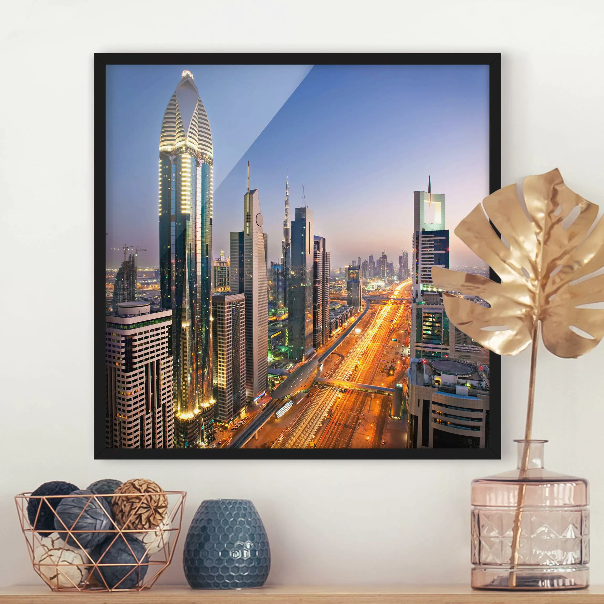 Bild mit Rahmen Architektur & Skyline - Quadrat Dubai günstig online kaufen