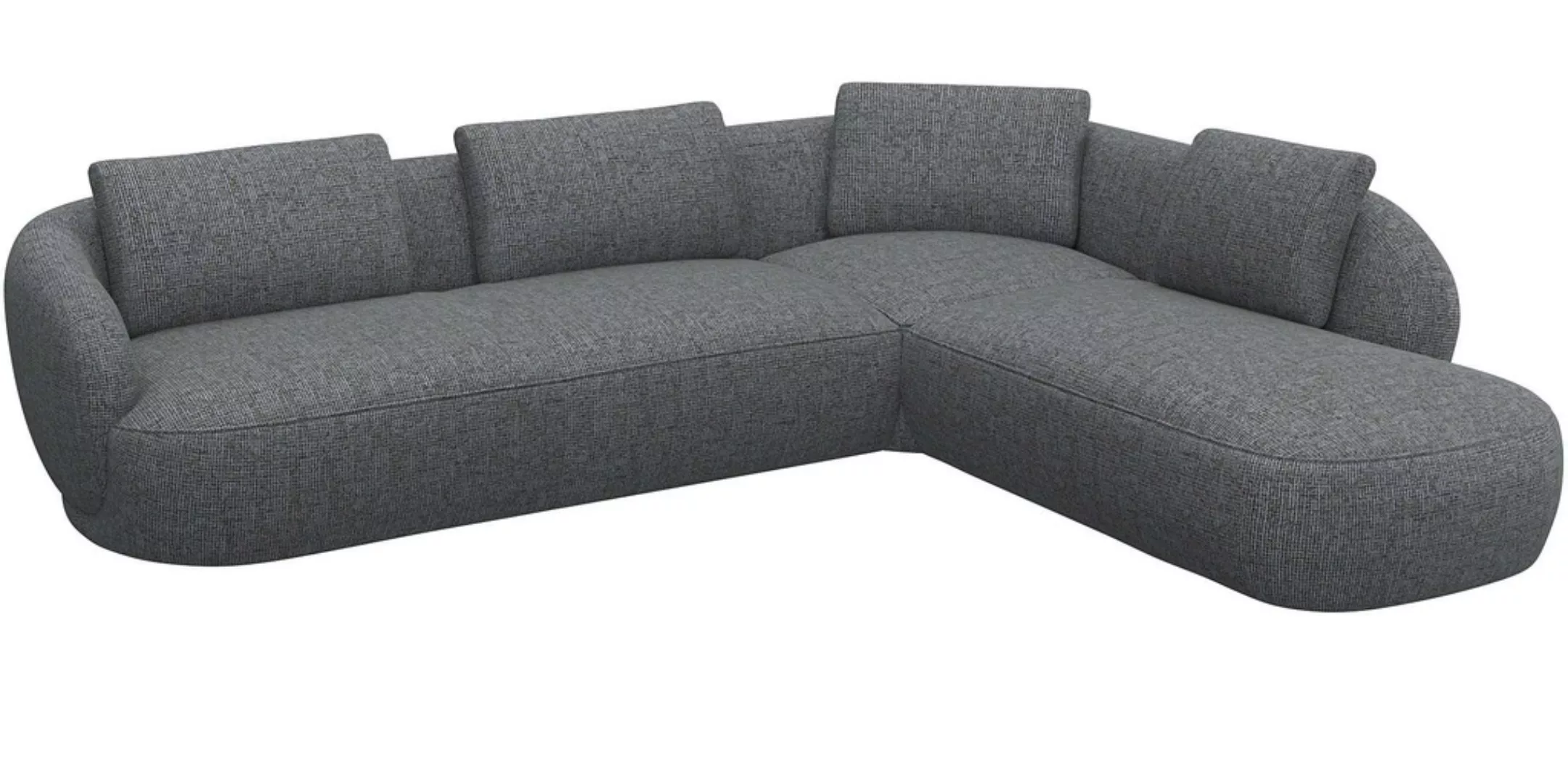 FLEXLUX Ecksofa »Torino, rund, L-Form, Sofa-Ecke mit Ottomane«, Modernes, o günstig online kaufen