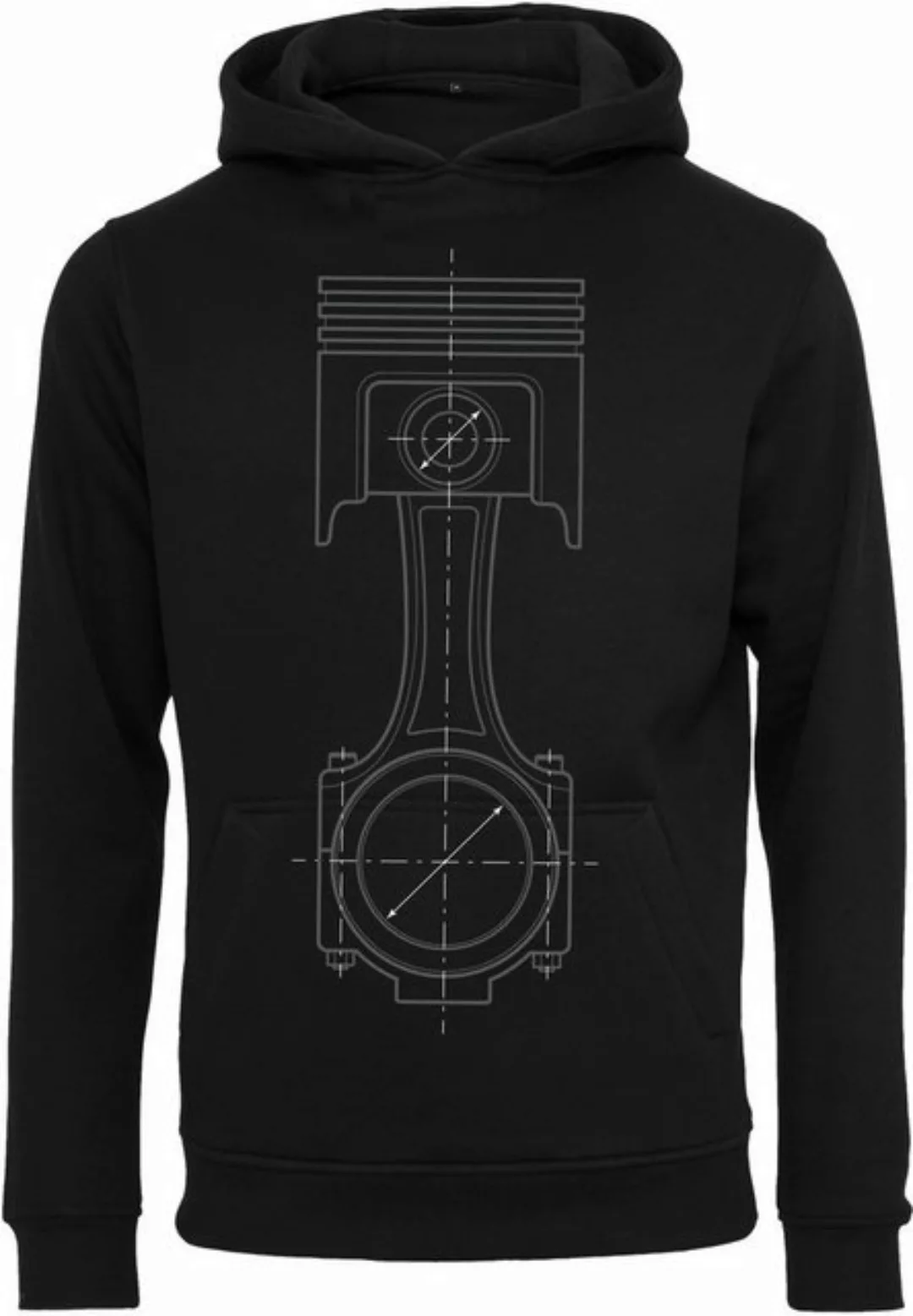 Baddery Kapuzenpullover Auto Hoodie : Kolben Skizze - Tuning Tuner Autolieb günstig online kaufen