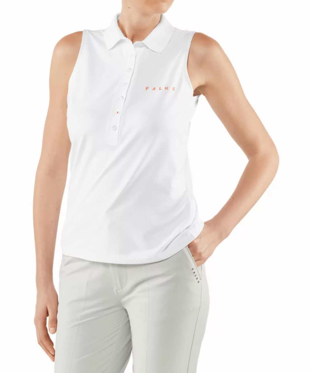 FALKE Damen Polo Shirt Polo, L, Weiß, Baumwolle, 37483-200004 günstig online kaufen