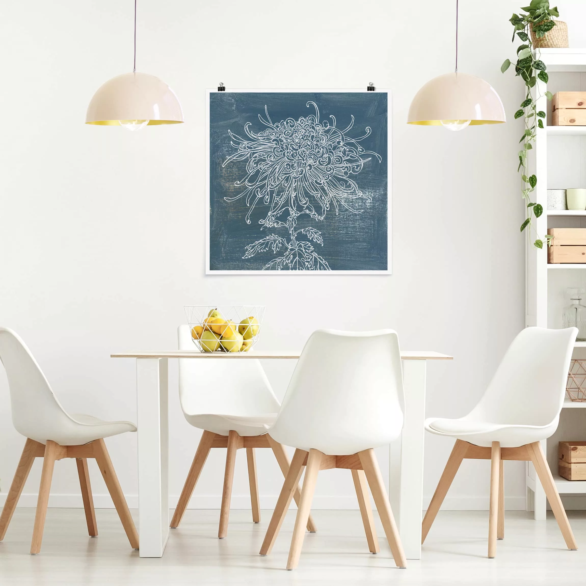 Poster Blumen - Quadrat Indigo-Pflanzen I günstig online kaufen