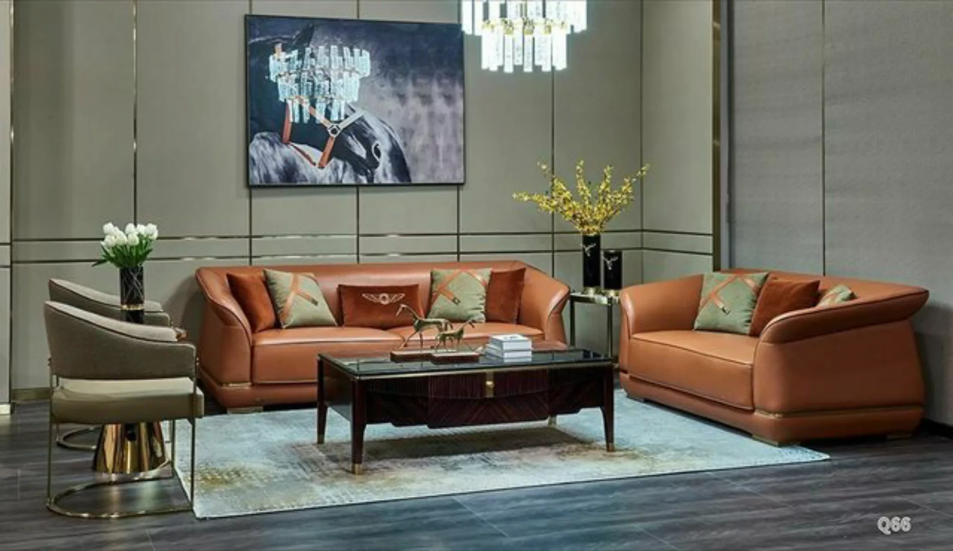 JVmoebel Sofa Moderne Sofa Garnitur 3+2 Sitzer Design Ledersofa Couch, Made günstig online kaufen