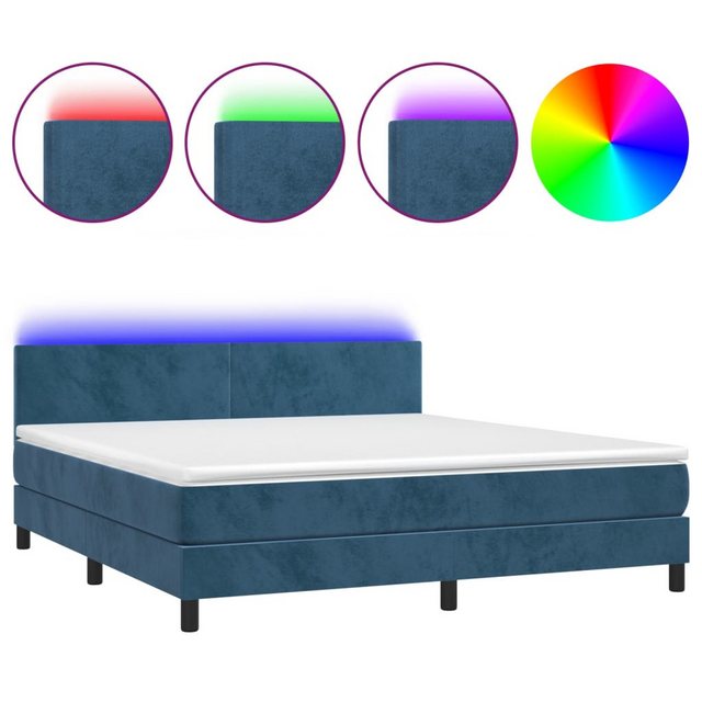 vidaXL Boxspringbett Bett Boxspringbett mit Matratze & LED Samt (180 x 200 günstig online kaufen