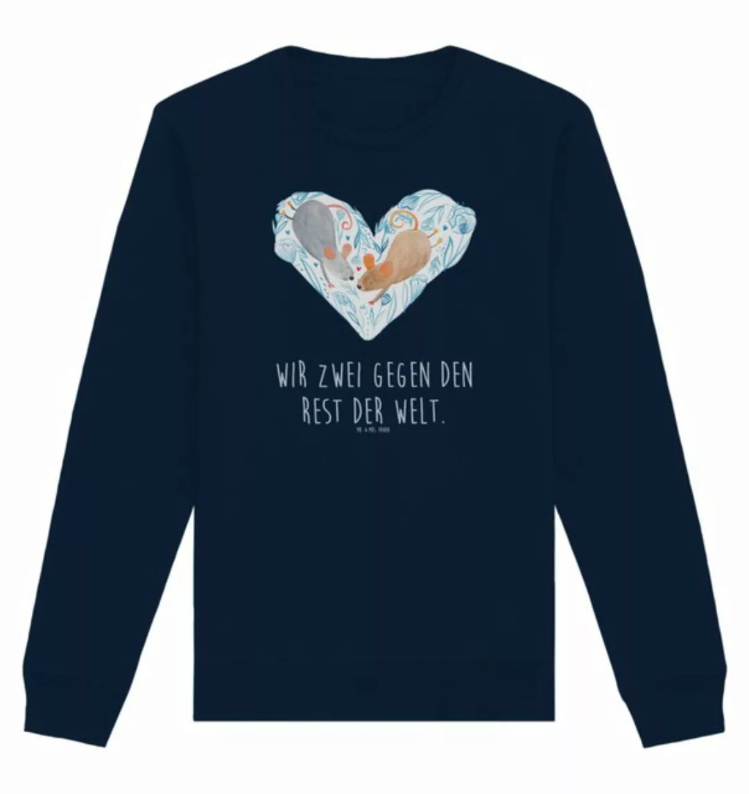 Mr. & Mrs. Panda Longpullover Mäuse Herz Größe XS - French Navy - Geschenk, günstig online kaufen