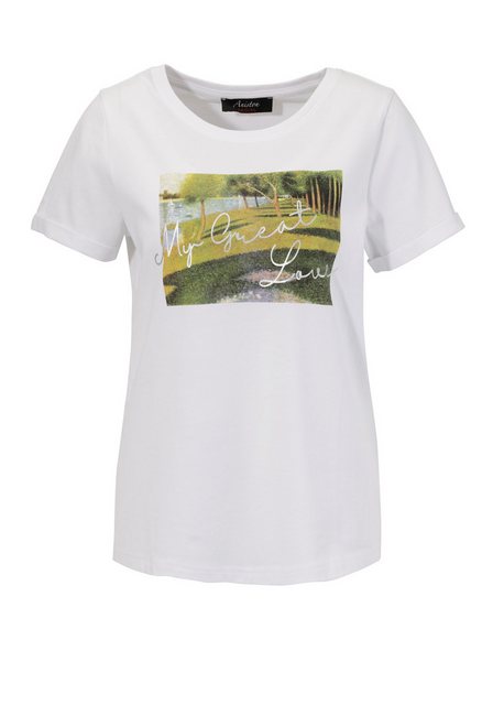 Aniston CASUAL T-Shirt mit Frontdruck und silberfarbenem Schriftzug - NEUE günstig online kaufen