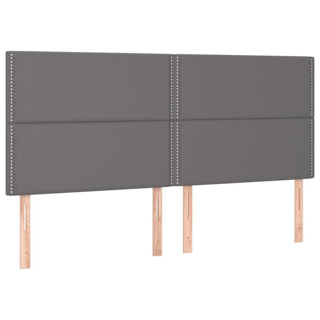 vidaXL Bett, Kopfteile 4 Stk. Grau 100x5x78/88 cm Kunstleder günstig online kaufen