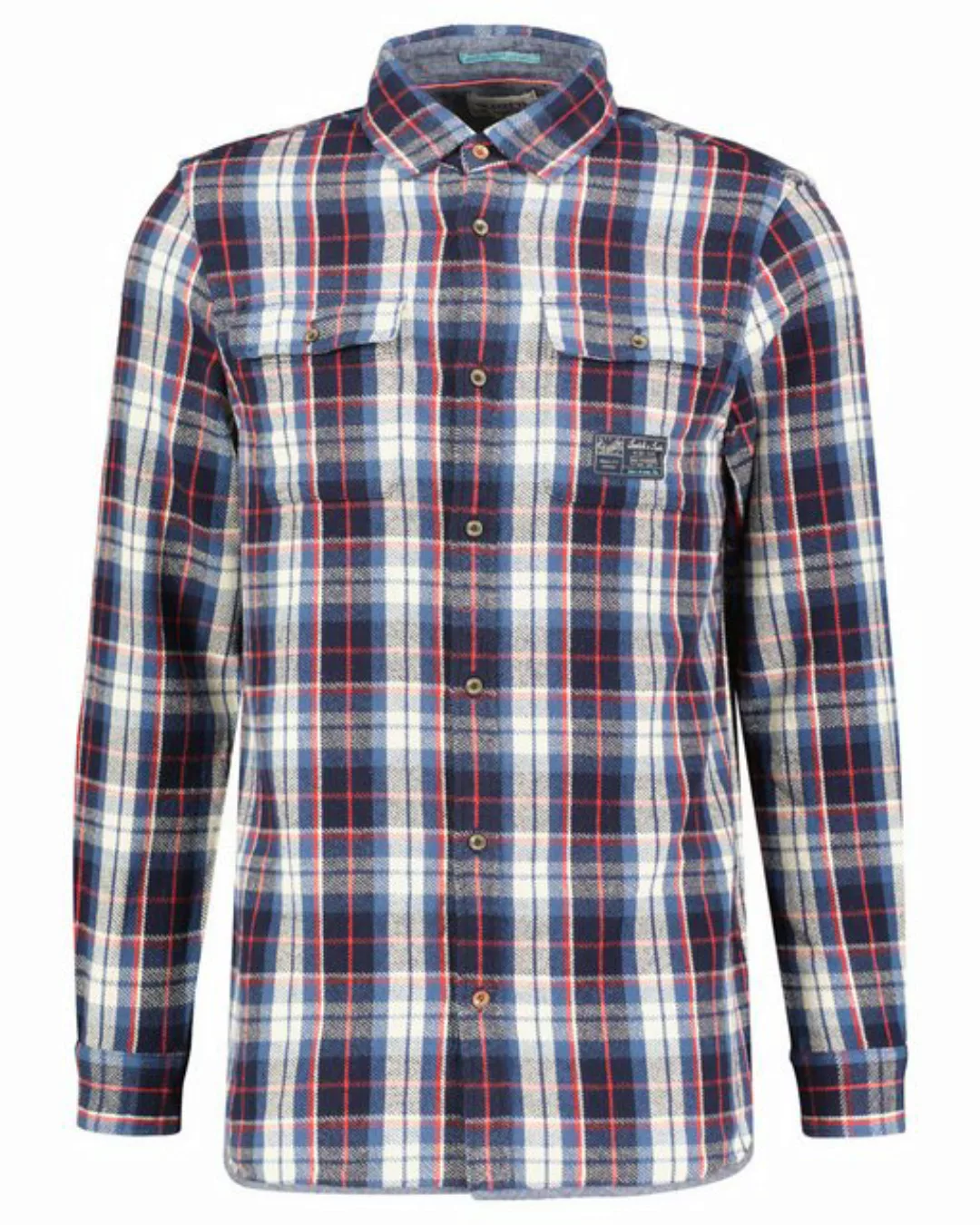 Scotch & Soda Langarmhemd Herren Flanellhemd Regular Fit Langarm (1-tlg) günstig online kaufen