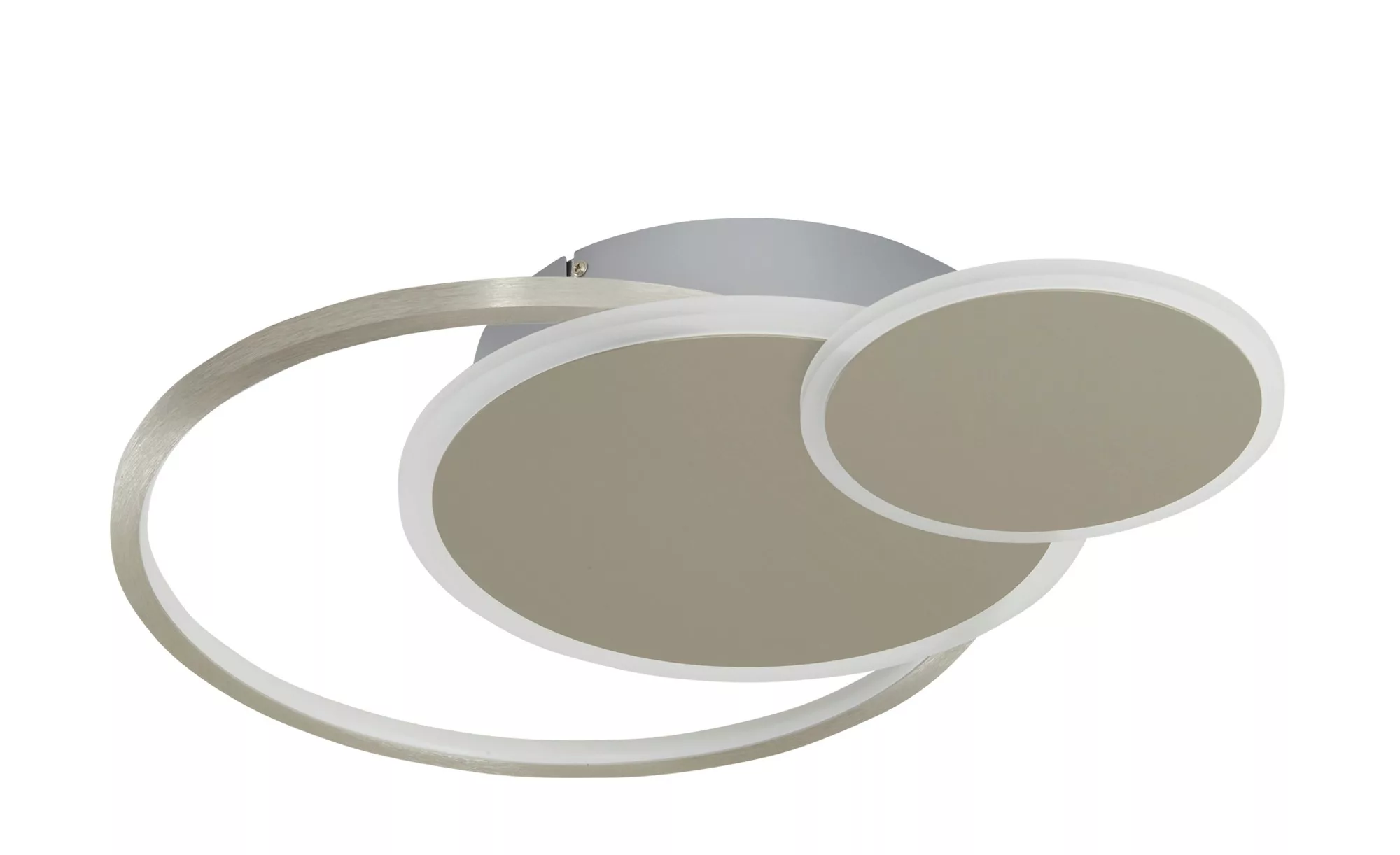 Meisterleuchten LED-Deckenleuchte, Alu-gebürstet, Kreise - silber - 44,5 cm günstig online kaufen