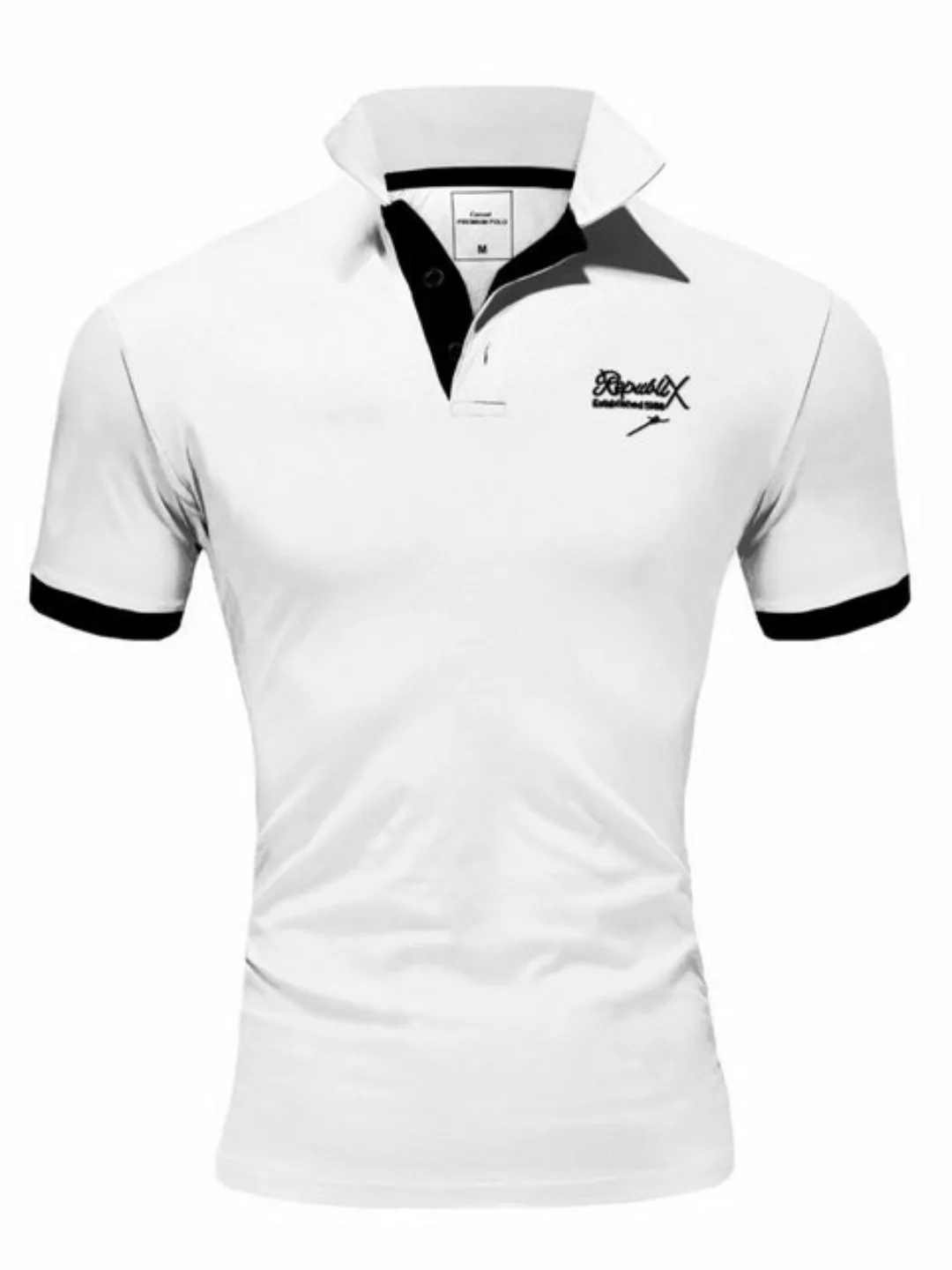 REPUBLIX Poloshirt MATEO Herren Basic Kurzarm Kontrast Polo Hemd günstig online kaufen