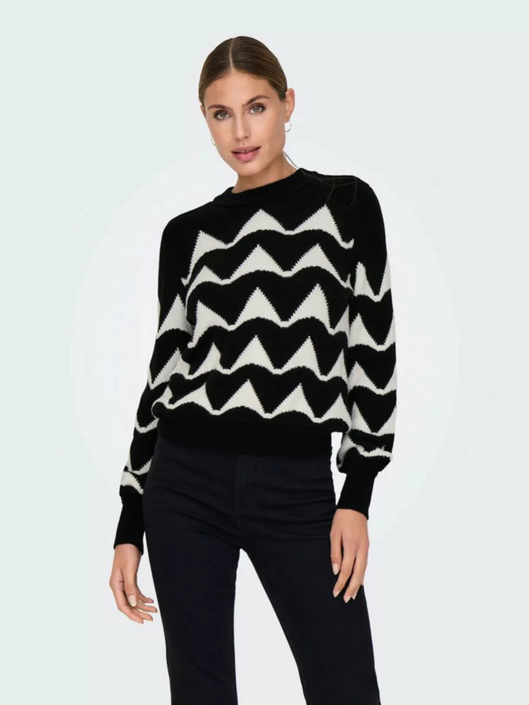 JACQUELINE de YONG Strickpullover Strickpullover Rundhals gerippte Ärmelbün günstig online kaufen