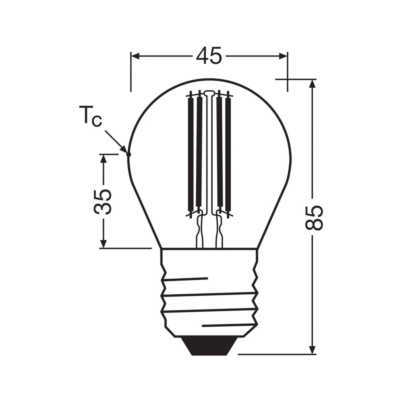 OSRAM LED-Leuchtmittel Tropfen Filament E27 2,2W 2700K 470lm günstig online kaufen