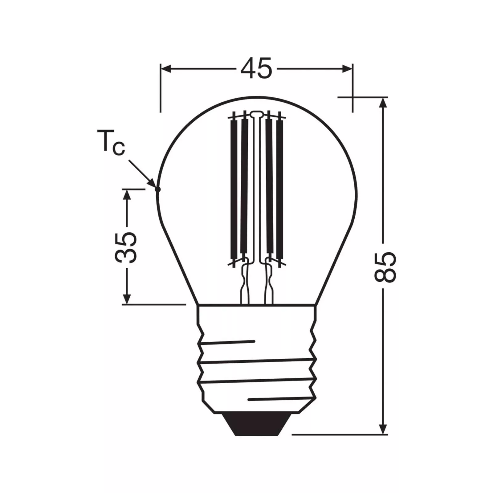 OSRAM LED-Leuchtmittel Tropfen Filament E27 2,2W 2700K 470lm günstig online kaufen